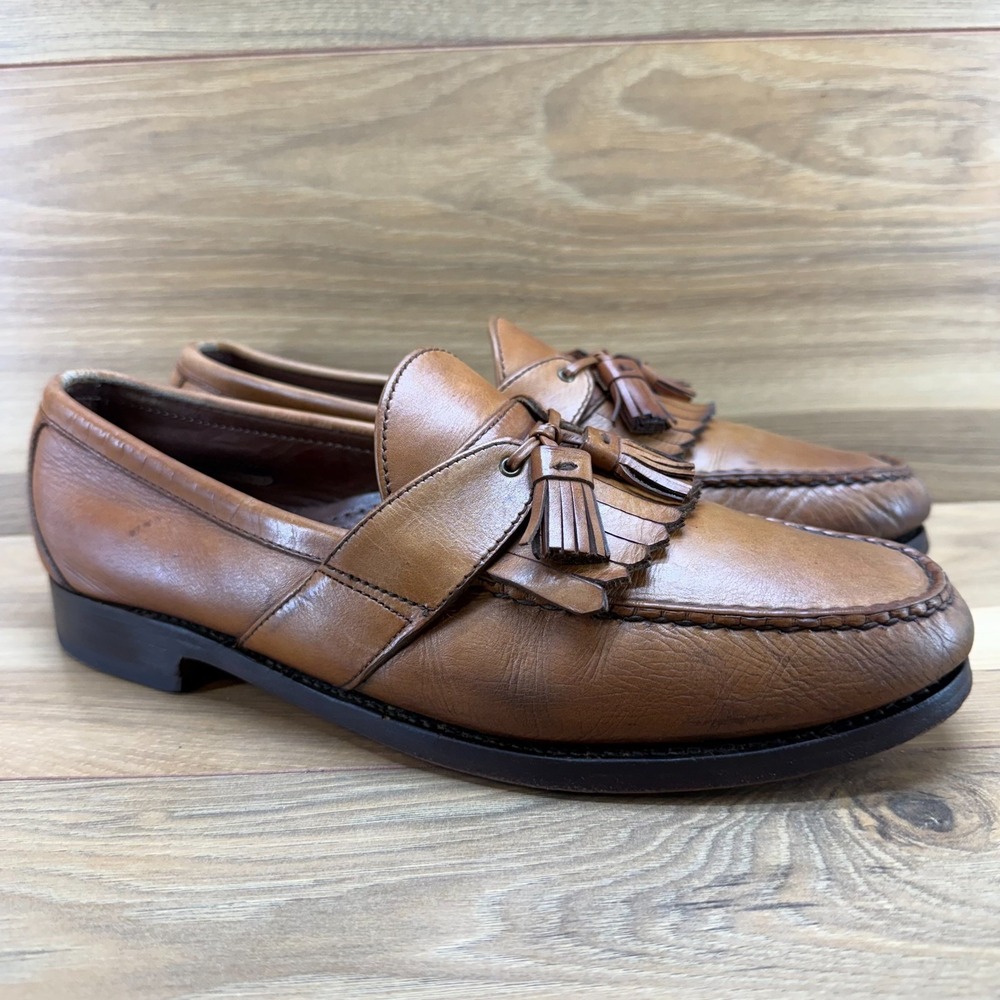 Allen Edmonds Enfield Tassel Loafers Mens 10.5 D Walnut Leather Moc Ivy Business